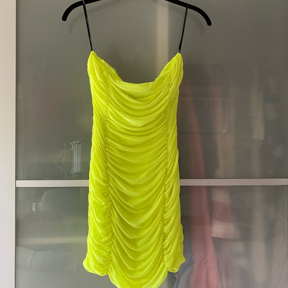 Neon yellow bodycon dress